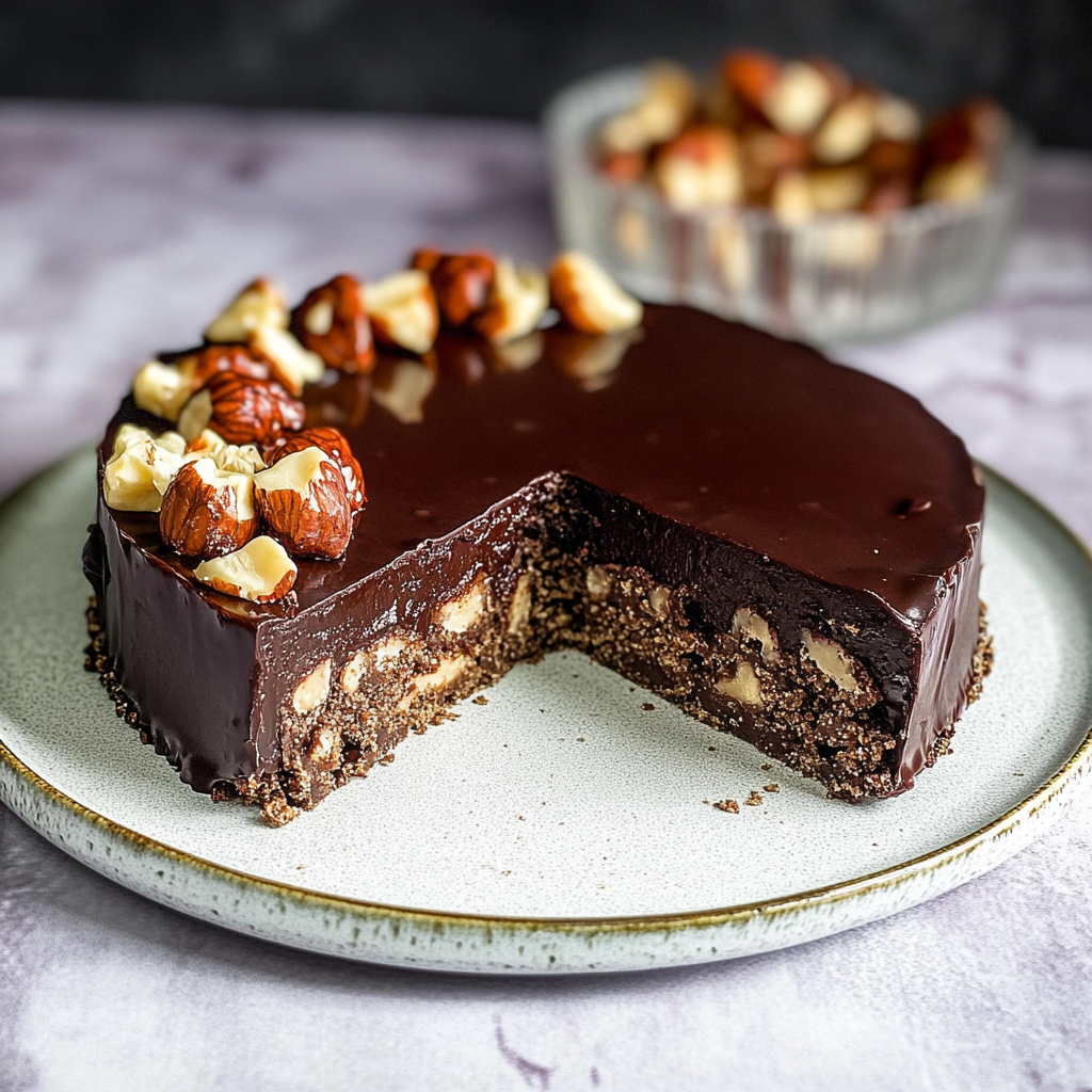 Recipe preparation for No-Bake Aesthetic Chocolate Rococo Cake