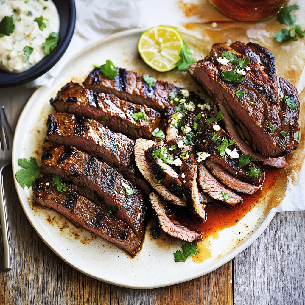 Recipe preparation for Mushroom Steak with Chimichurri Drizzle