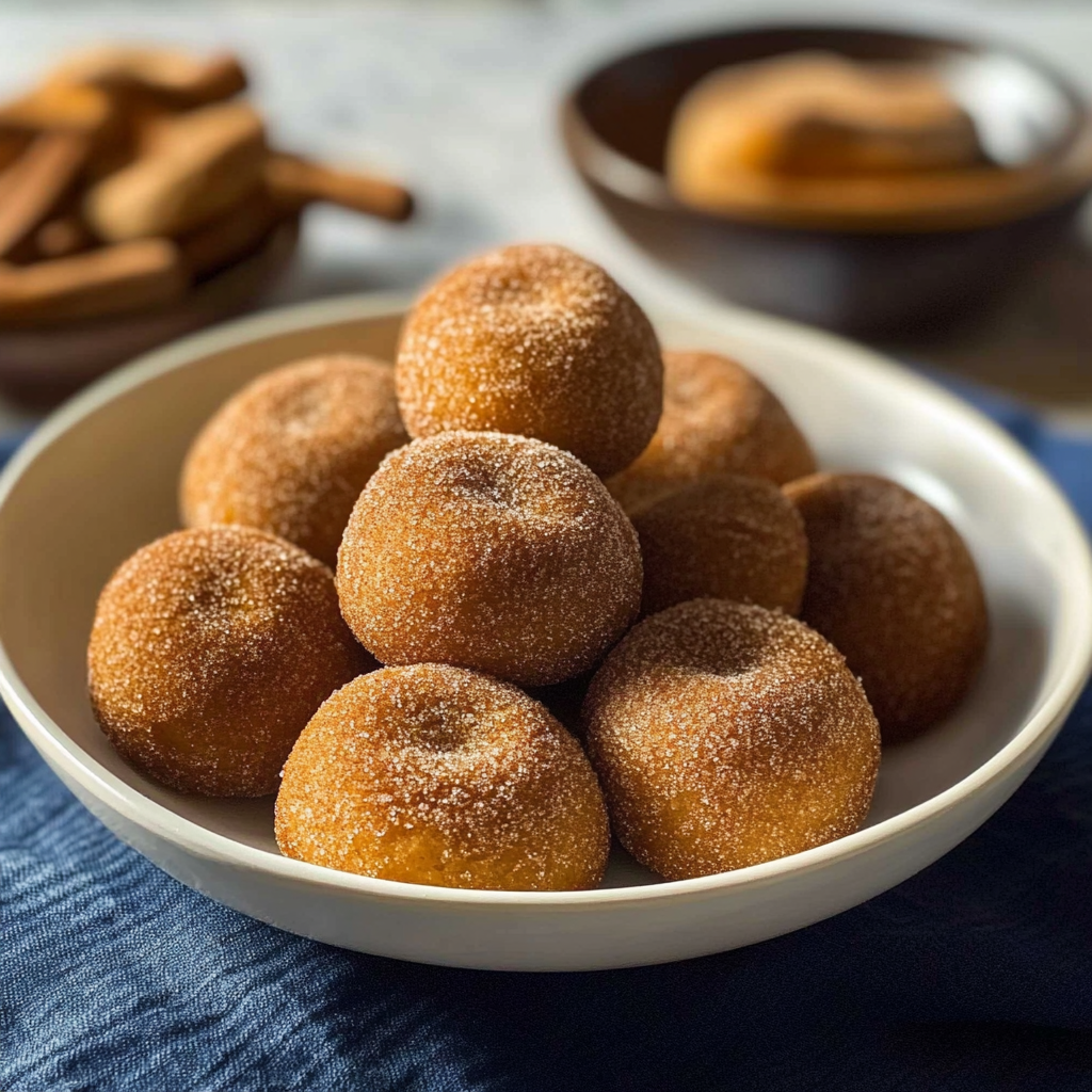 Recipe preparation for Sourdough Discard Cinnamon Sugar Donut Bites