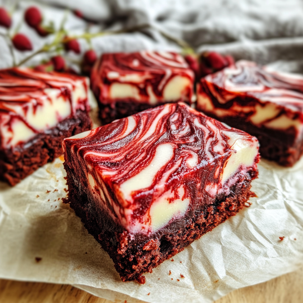 Recipe preparation for Red Velvet Cheesecake Brownies