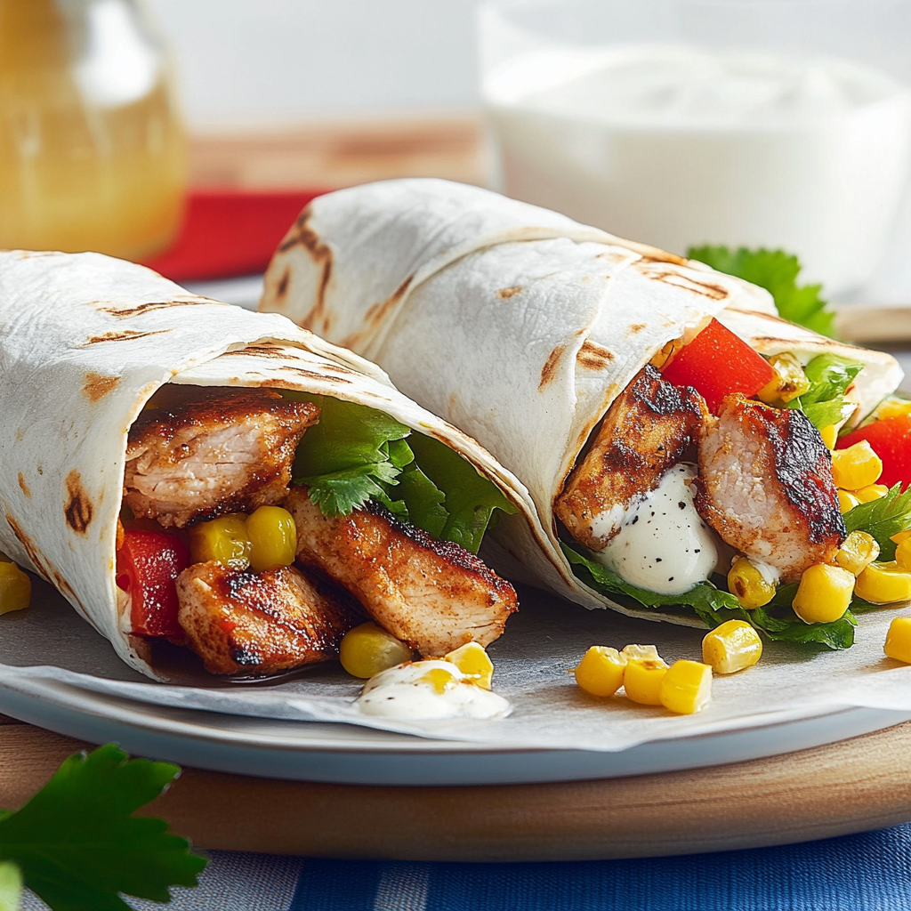 Recipe preparation for Chicken and Sweetcorn Wraps