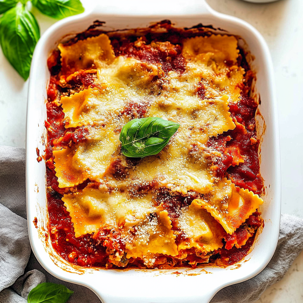 Recipe preparation for Ravioli Lasagna