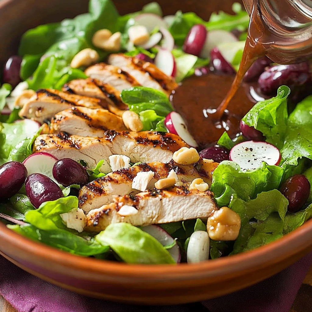 Recipe preparation for Grilled Chicken and Grape Spring Salad