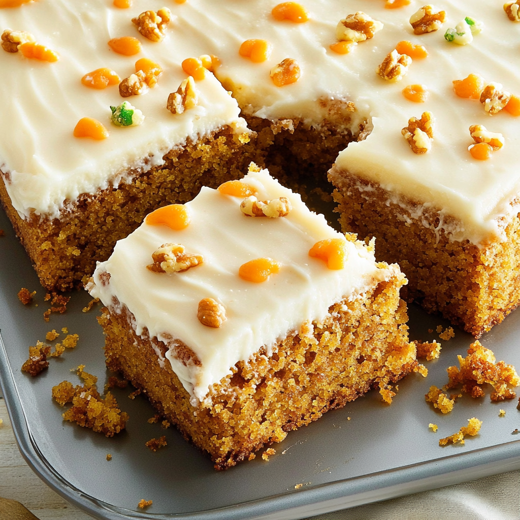 Recipe preparation for Carrot Sheet Cake
