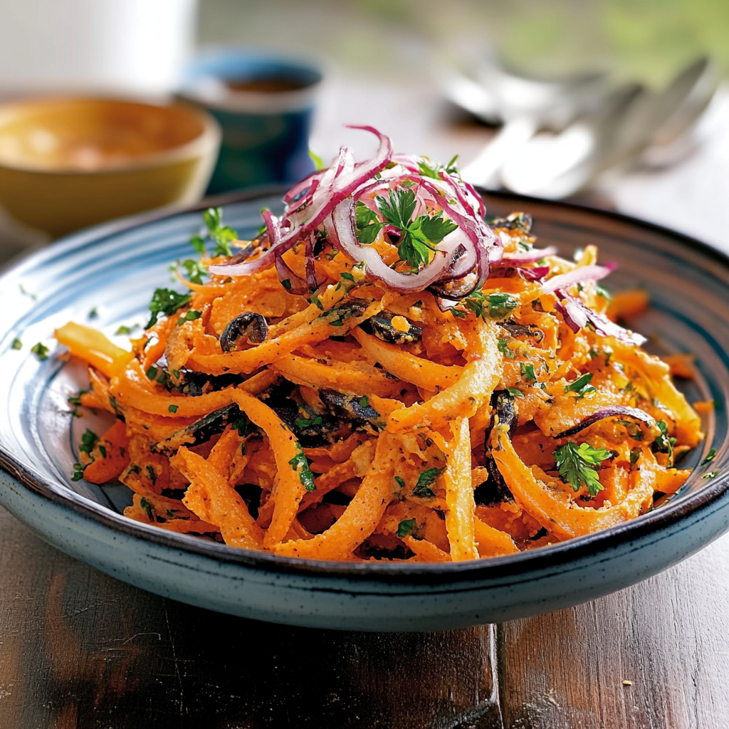 Recipe preparation for Moroccan Carrot Salad