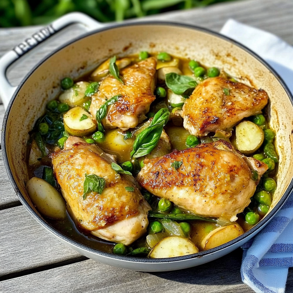 Recipe preparation for Spring Chicken in a Pot