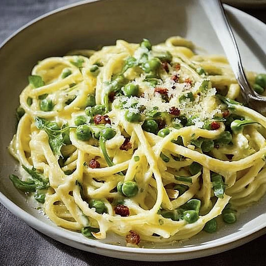 Recipe preparation for Spring Greens Carbonara