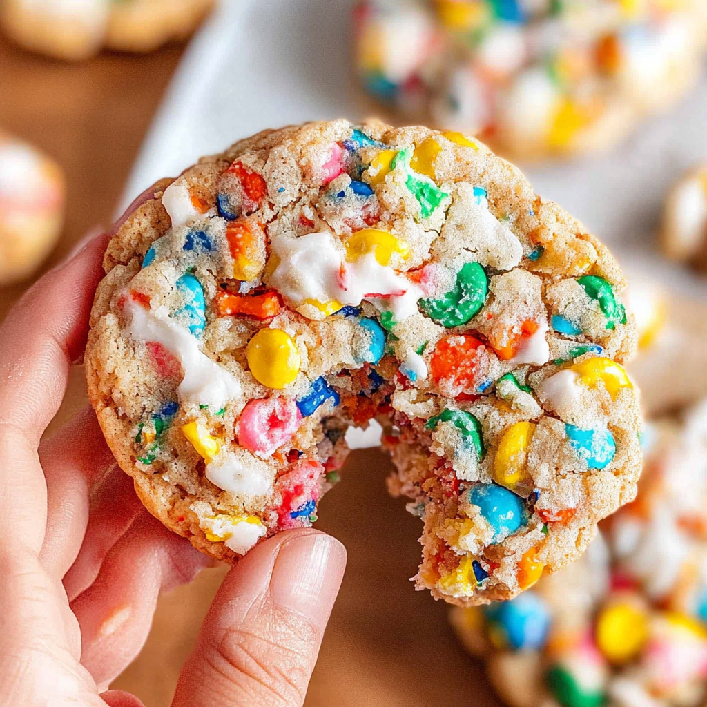 Recipe preparation for Fruity Pebbles Cookies