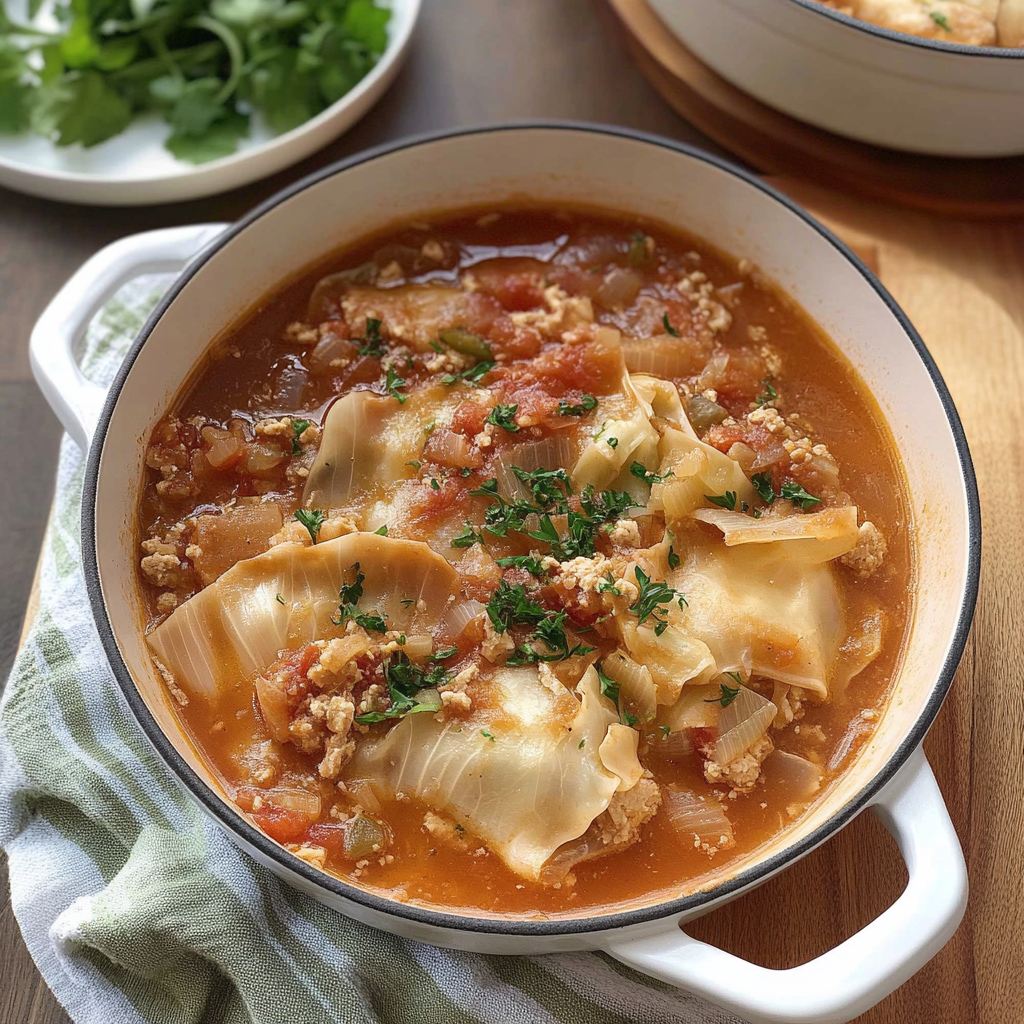 Recipe preparation for Cabbage Roll Soup
