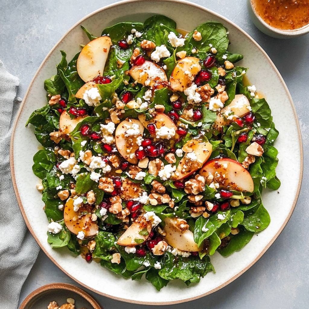 Recipe preparation for Kale, Pear and Walnut Salad with Maple Vinaigrette