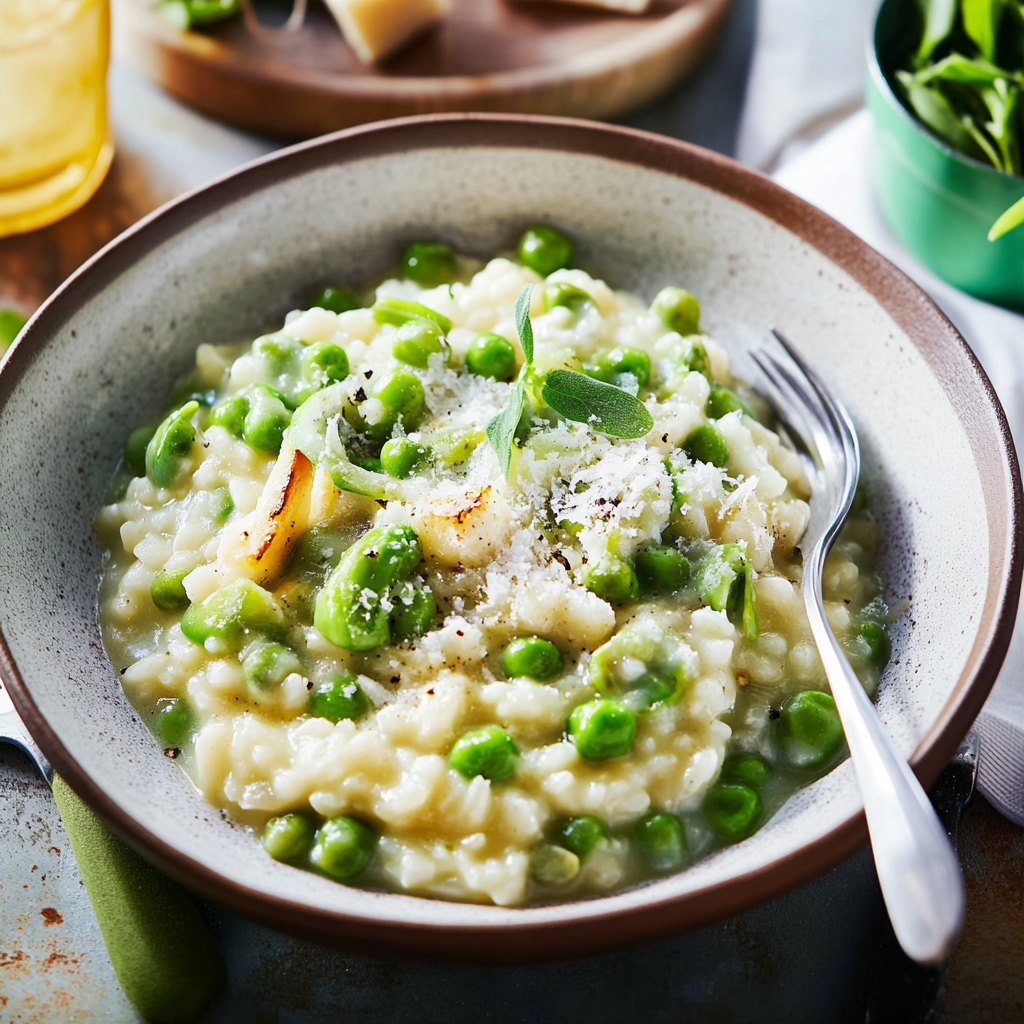 Recipe preparation for Spring Vegetable Risotto