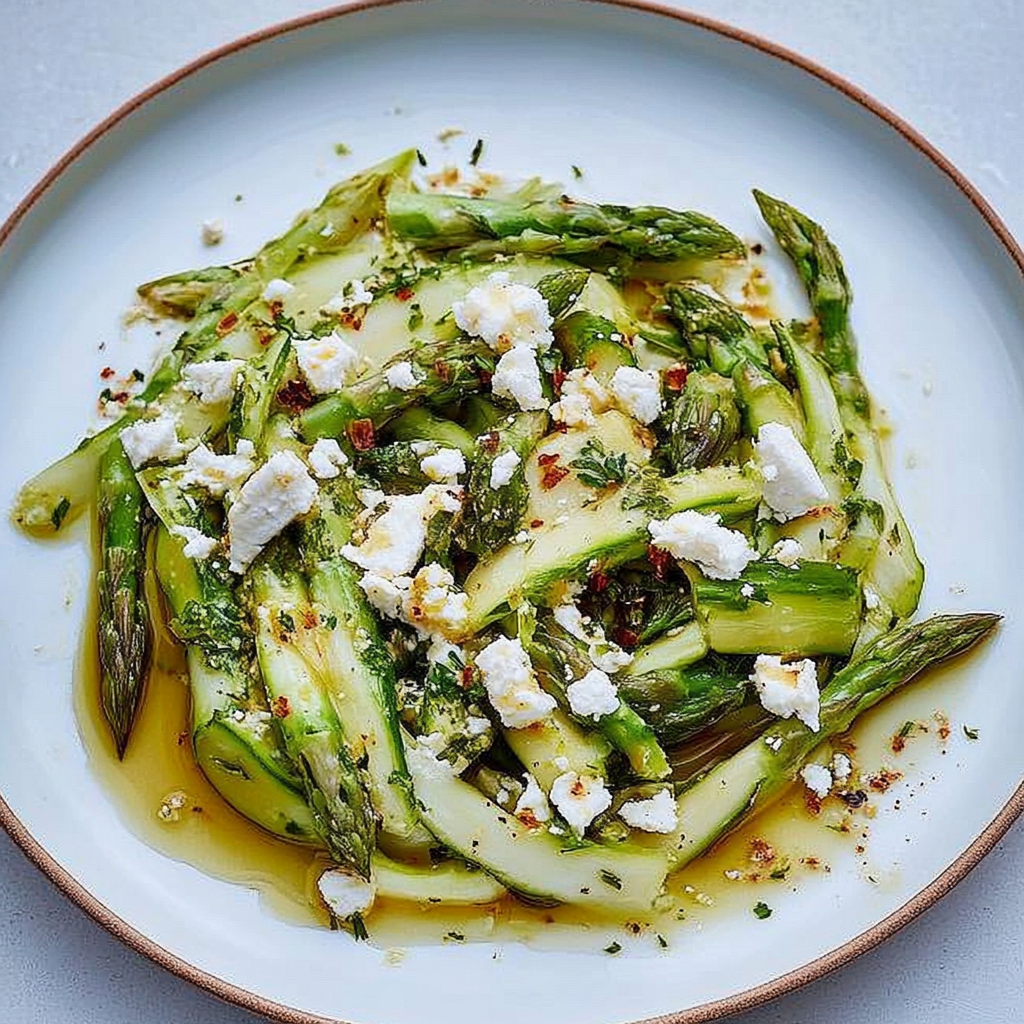 Recipe preparation for Goat Cheese & Asparagus Salad